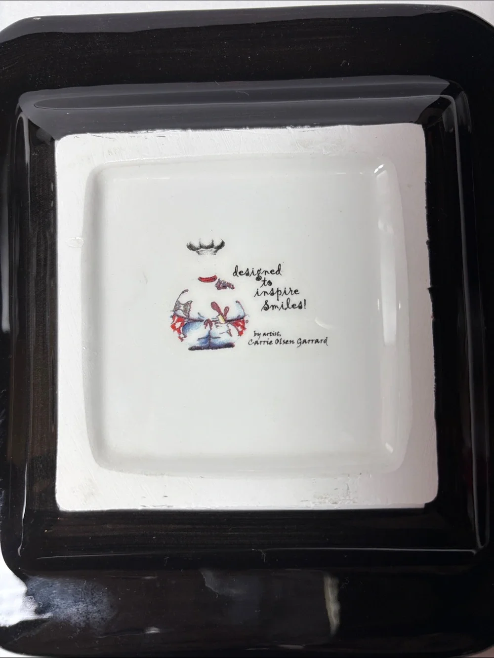Chef Hat Ceramic Appetizer Plates in White with Black Trim
